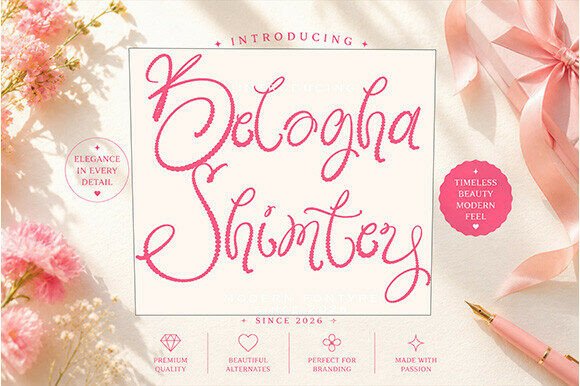 Beloga Shimtey: A Stylish Script Font for Polished Branding